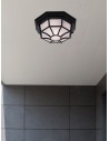 Searchlight® I Външна лампа стенна/Плафон Vermont - черен метал и стъкло I 1 x E27 - 2942BK - 5