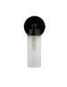 Searchlight® I Аплик Imperial, матово черен метал и прозрачно оребрено стъкло I 1 x G9 - 29981BK - 2