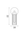 Searchlight® I Аплик Imperial, матово черен метал и прозрачно оребрено стъкло I 1 x G9 - 29981BK - 4