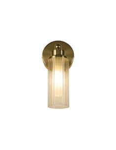 Searchlight® I Аплик Imperial, сатениран месинг и прозрачно оребрено стъкло I 1 x G9 - 29981SB - Цена | LEDs4economy