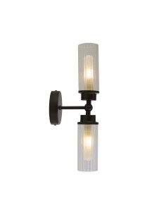 Searchlight® I Аплик Imperial, матово черен метал и прозрачно оребрено стъкло I 2 x G9 - 29982BK - Цена | LEDs4economy