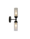 Searchlight® I Аплик Imperial, матово черен метал и прозрачно оребрено стъкло I 2 x G9 - 29982BK