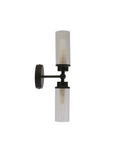 Searchlight® I Аплик Imperial, матово черен метал и прозрачно оребрено стъкло I 2 x G9 - 29982BK - Цена | LEDs4economy 2
