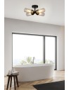 Searchlight® I Imperial плафон, черно и прозрачно оребрено стъкло I 4 x - 29984BK - 5