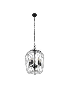 Searchlight® I Пендел Shower - черен метал и прозрачен кристал I 5 x E14 - 30216-5BK - Цена | LEDs4economy 2