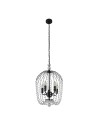 Searchlight® I Пендел Shower - черен метал и прозрачен кристал I 5 x E14 - 30216-5BK - 2