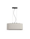Searchlight® I Пендел Hessian, черен метал с ленен абажур I 3 x E27 - 30503-3BK - 2