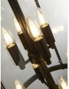 Searchlight® I Пендел Фенер Grande - Черен метал и стъкло I 8 x E14 - 3068-8BK - 3