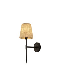 Searchlight® I Gothic Аплик - черен метал и естествен лен I 1 x E14 - 30690-1BK - Цена | LEDs4economy