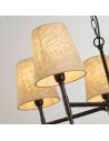 Searchlight® I Gothic Пендел - черен метал и естествен лен I 5 x E14 - 30690-5BK - 3