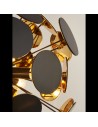 Searchlight® I Пендел Discus - черен метал, черно-златни PC дискове I 4 x E14 - 3074-4BG - 3