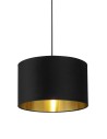 Searchlight® I Абажур Shades - черно кадифе със златен вътрешен диаметър 40 см I 1 x Adaptable B22 E14 E27 - 31040BK