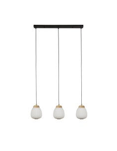 Searchlight® I Пендел Ella - черен метал и оребрено опалово стъкло I 1 x E14 - 31411-3NA - Цена | LEDs4economy 2