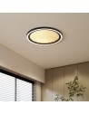 Searchlight® I Luna LED плафон, пясъчно черен метал и златен PC дифузер I x LED - 31908-300GO - 5