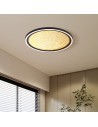 Searchlight® I Luna LED плафон, пясъчно черен метал и златен PC дифузер I x LED - 31908-400GO - 5