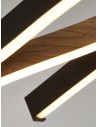 Searchlight® I Пендел Bloom - Черен метал и дървен ефект I 1 x LED - 32104-1BK - 3