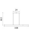 Searchlight® I Пендел Bloom - Черен метал и дървен ефект I 1 x LED - 32104-1BK - 4