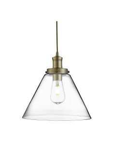 Searchlight® I Пендел Pyramid - Античен месинг, метал и стъкло I 1 x E27 - 3228AB - Цена | LEDs4economy
