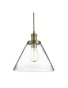 Searchlight® I Пендел Pyramid - Античен месинг, метал и стъкло I 1 x E27 - 3228AB - 2