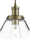 Searchlight® I Пендел Pyramid - Античен месинг, метал и стъкло I 1 x E27 - 3228AB - 3