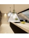 Searchlight® I Пендел Pyramid - Античен месинг, метал и стъкло I 1 x E27 - 3228AB - 5