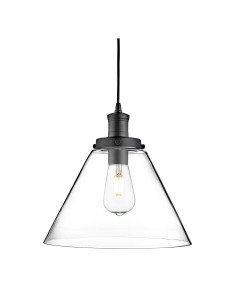 Searchlight® I Пендел Pyramid - черен метал и стъкло I 1 x E27 - 3228BK - Цена | LEDs4economy