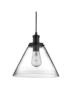 Searchlight® I Пендел Pyramid - черен метал и стъкло I 1 x E27 - 3228BK - Цена | LEDs4economy 2