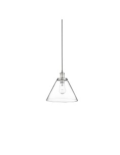 Searchlight® I Пендел Pyramid - Сатенено Сребърен Метал и Стъкло I 1 x E27 - 3228SS - Цена | LEDs4economy
