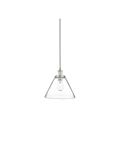 Searchlight® I Пендел Pyramid - Сатенено Сребърен Метал и Стъкло I 1 x E27 - 3228SS - Цена | LEDs4economy 2