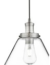 Searchlight® I Пендел Pyramid - Сатенено Сребърен Метал и Стъкло I 1 x E27 - 3228SS - 3