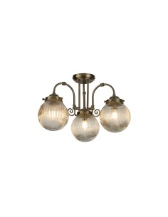Searchlight® I Belvue плафон - Античен месинг и прозрачно стъкло I 3 x E14 - 32593-3AB - Цена | LEDs4economy