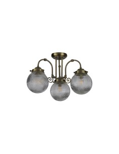 Searchlight® I Belvue плафон - Античен месинг и прозрачно стъкло I 3 x E14 - 32593-3AB - Цена | LEDs4economy 2
