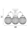 Searchlight® I Belvue плафон - Античен месинг и прозрачно стъкло I 3 x E14 - 32593-3AB - 4