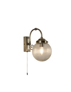 Searchlight® I Аплик Belvue - античен месинг, метал и прозрачно стъкло I 1 x E14 - 3259AB - Цена | LEDs4economy