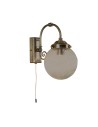 Searchlight® I Аплик Belvue - античен месинг, метал и прозрачно стъкло I 1 x E14 - 3259AB - 2