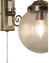Searchlight® I Аплик Belvue - античен месинг, метал и прозрачно стъкло I 1 x E14 - 3259AB - 3