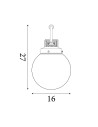 Searchlight® I Аплик Belvue - античен месинг, метал и прозрачно стъкло I 1 x E14 - 3259AB - 4