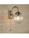 Searchlight® I Аплик Belvue - античен месинг, метал и прозрачно стъкло I 1 x E14 - 3259AB - 5