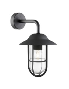 Searchlight® I Външен аплик Toronto - черен метал и прозрачно стъкло I 1 x E27 - 3291BK - Цена | LEDs4economy