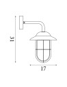 Searchlight® I Външен аплик Toronto - черен метал и прозрачно стъкло I 1 x E27 - 3291BK - 4