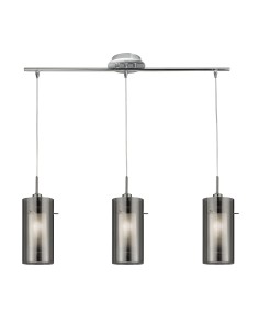 Searchlight® I Пендел Duo ​​II - сатенено сребро и опушено стъкло I 3 x E14 - 3303-3SM - Цена | LEDs4economy