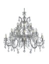 Searchlight® I Полилей Marie Therese - хромиран метал и прозрачен кристал I 30 x E14 - 3314-30 - 2
