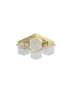 Searchlight® I Cuboid Плафон, метален, сатениран месинг с прозрачен акрил I 4 x LED - 33640-4SB - Цена | LEDs4economy 2