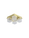 Searchlight® I Cuboid Плафон, метален, сатениран месинг с прозрачен акрил I 4 x LED - 33640-4SB - 2