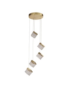 Searchlight® I Cuboid LED Пендел, сатениран месинг I 5 x LED - 33640-5SB - Цена | LEDs4economy 2