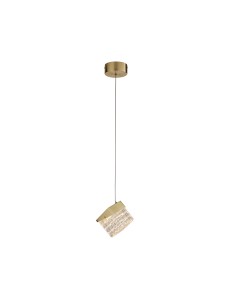 Searchlight® I Cuboid LED Пендел, сатениран месинг с прозрачен акрил I 1 x LED - 33640SB - Цена | LEDs4economy