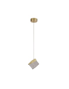 Searchlight® I Cuboid LED Пендел, сатениран месинг с прозрачен акрил I 1 x LED - 33640SB - Цена | LEDs4economy 2