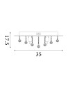 Searchlight® I Плафон Hanna - злато и Прозрачен кристал I 4 x G9 - 3404-4GO - 4