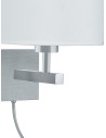Searchlight® I LED Аплик Hotel с две рамена - сатенено сребриста с текстилен абажур I 1 x E27 - 3550SS - 3