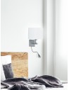 Searchlight® I LED Аплик Hotel с две рамена - сатенено сребриста с текстилен абажур I 1 x E27 - 3550SS - 5
